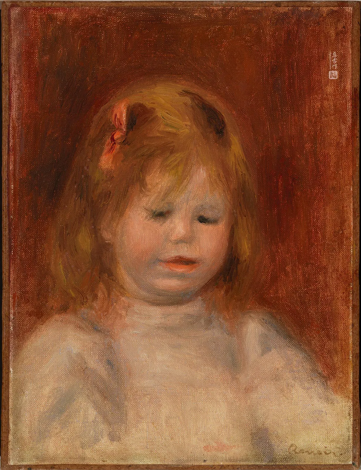 雷诺阿油画肖像《让·雷诺阿的肖像》