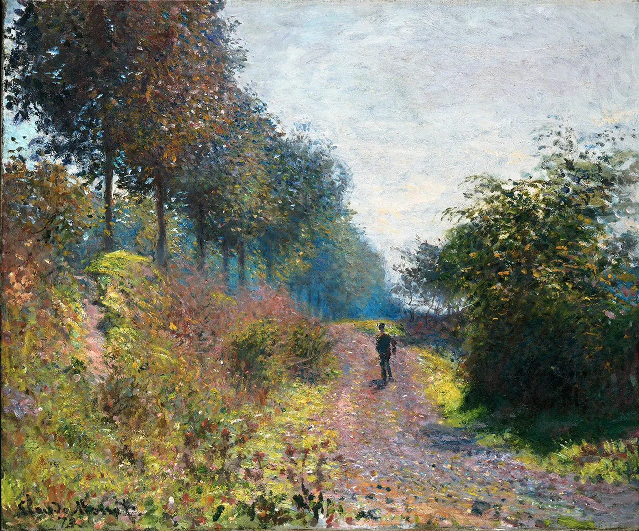 印象派莫奈油画风景《林荫小径》