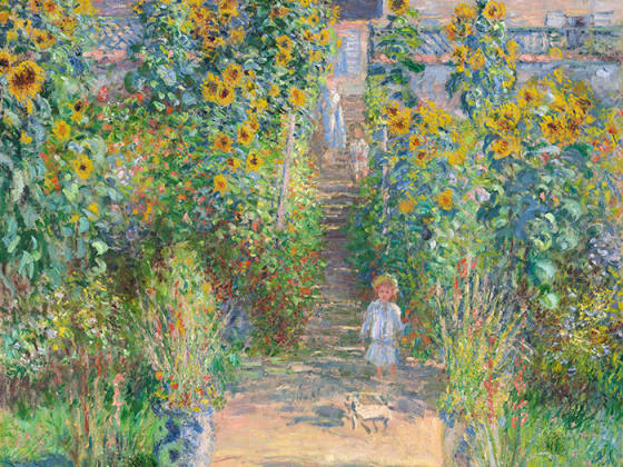印象派莫奈油画作品《维特伊的艺术家花园》