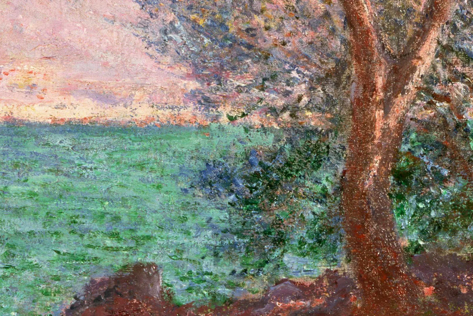 印象派莫奈风景画《昂蒂布的清晨》 - 油画高清图片下载- 集古作网