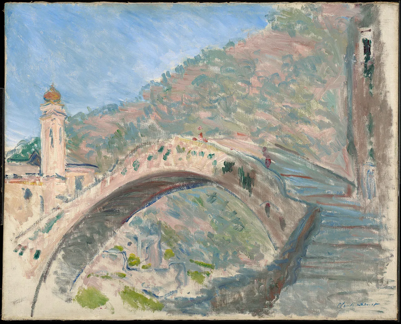 克劳德·莫奈油画风景《多尔切阿夸桥》