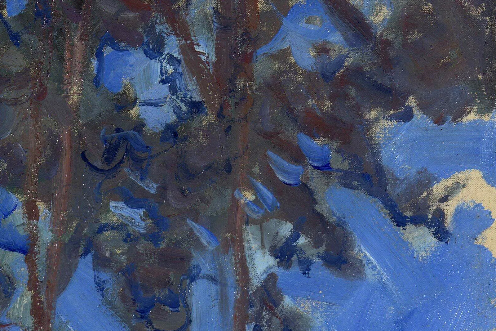 印象派莫奈作品《埃普特河上的白杨树》 - 油画高清图片下载- 集古作网