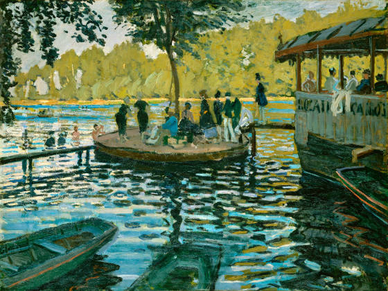 克劳德·莫奈油画《塞纳河畔的蛙塘浴场》