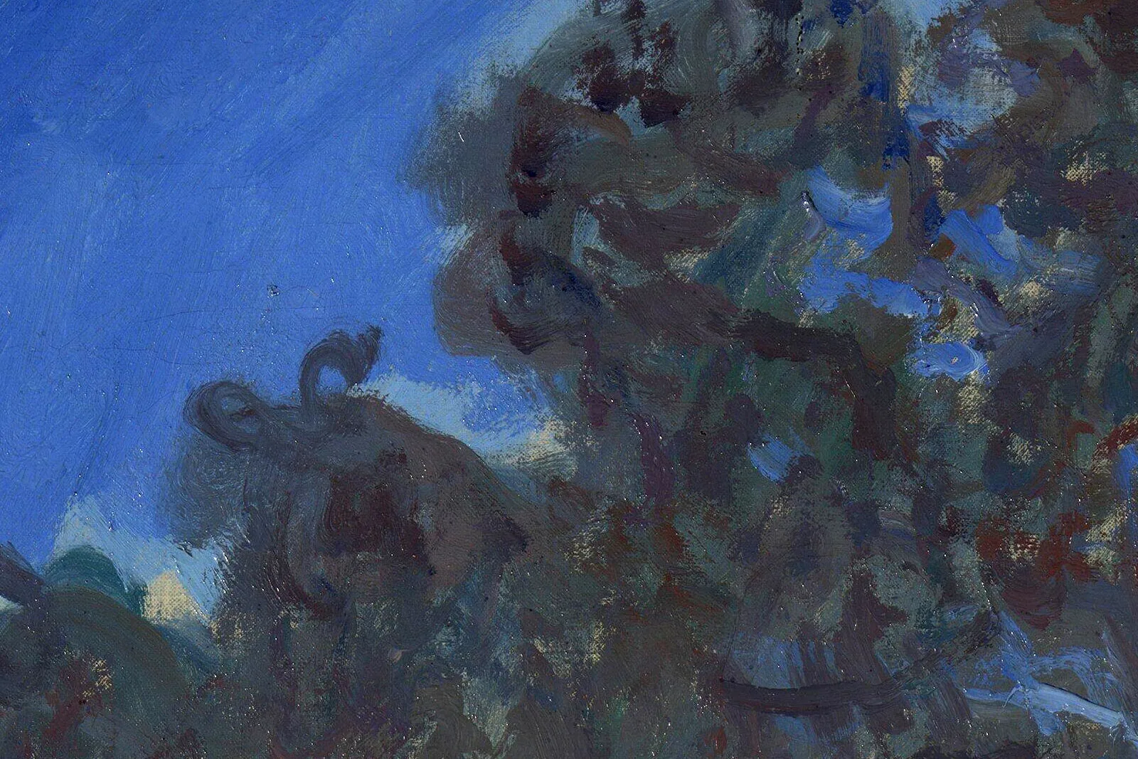 印象派莫奈作品《埃普特河上的白杨树》 - 油画高清图片下载- 集古作网