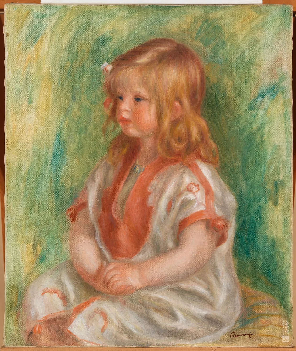 雷诺阿油画《克劳德·雷诺阿肖像》