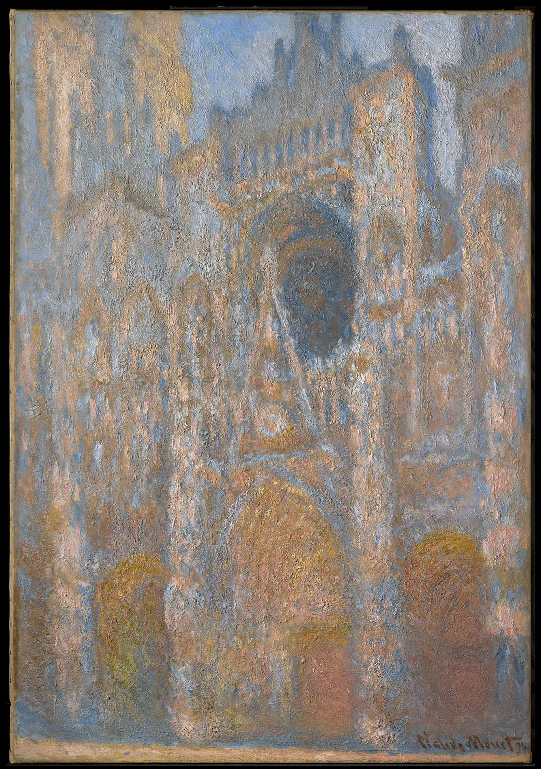 克劳德·莫奈油画《阳光下的鲁昂大教堂立面》