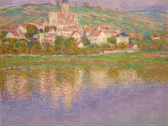 印象派莫奈油画《维特伊风景》