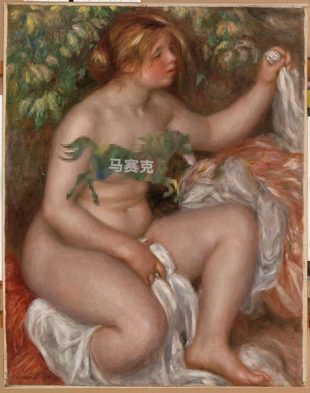 雷诺阿油画人物《沐浴之后》