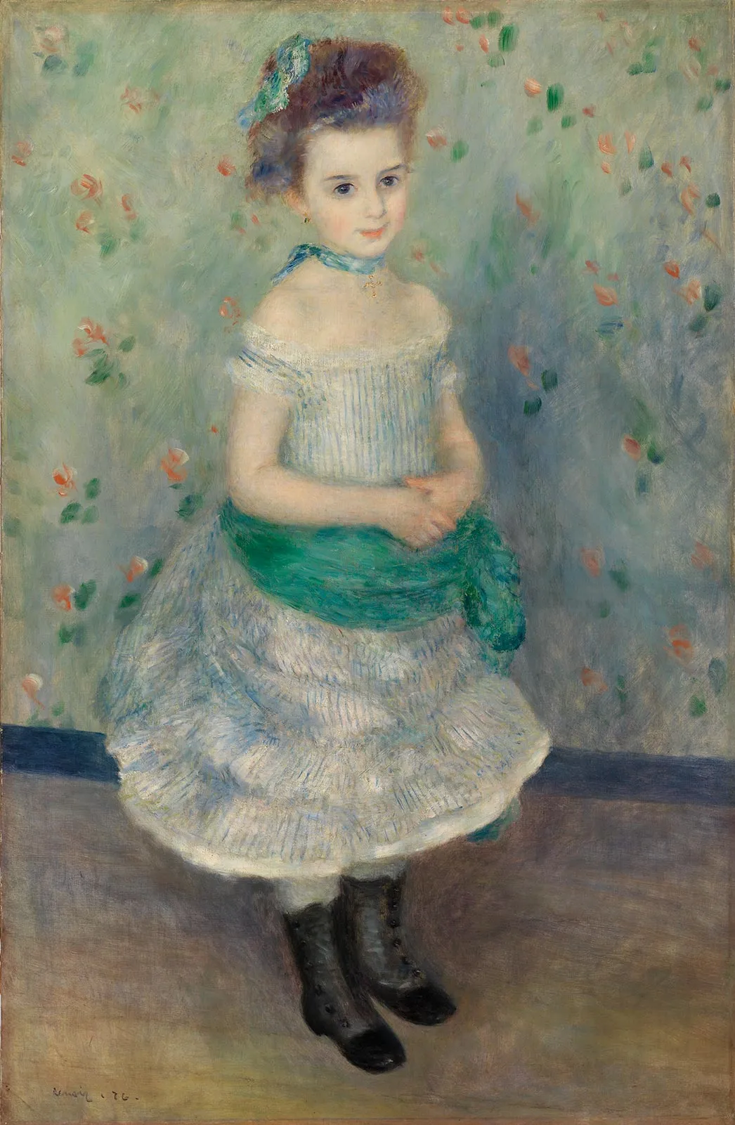 雷诺阿油画人物《珍妮·杜兰德-鲁埃尔的肖像》