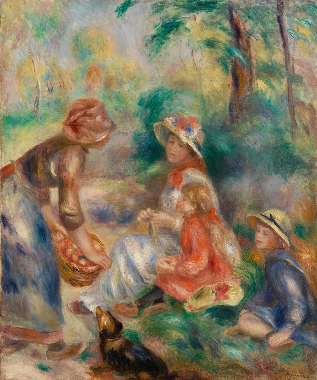 雷诺阿油画人物《苹果小贩》