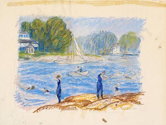 威廉·格拉肯斯油画作品《安尼斯夸姆的浴者》
