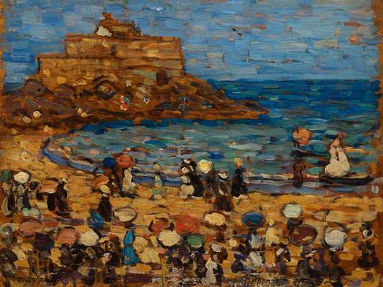 普雷德加斯特《海景——圣马洛》油画作品