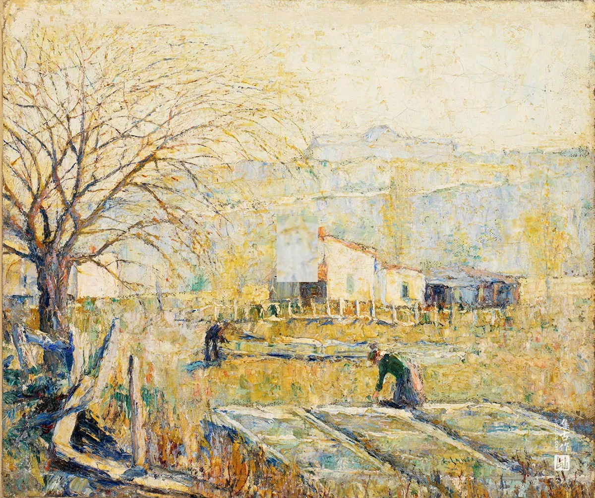 欧内斯特·劳森《温床》油画风景作品