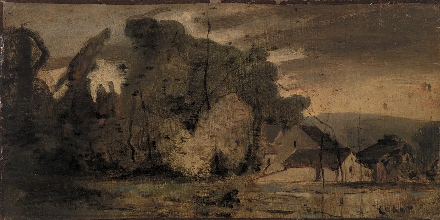 卡米耶·柯罗油画《风景》油画作品