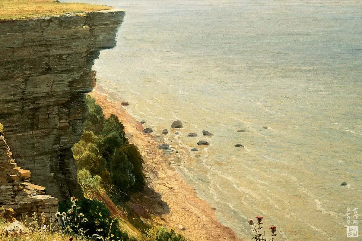 希施金油画海景《在芬兰湾的岸边》 - 油画高清图片下载- 集古作网