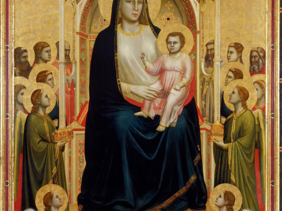 文艺复兴乔托祭坛画《圣母子》