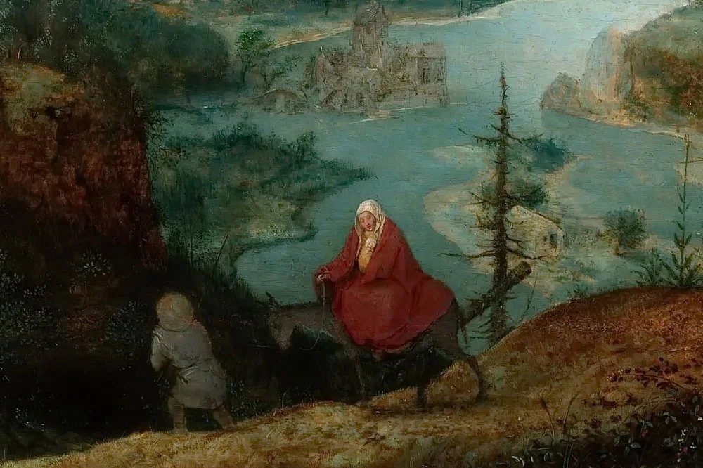 彼得·勃鲁盖尔作品《逃往埃及的风景》 - 油画高清图片下载- 集古作网