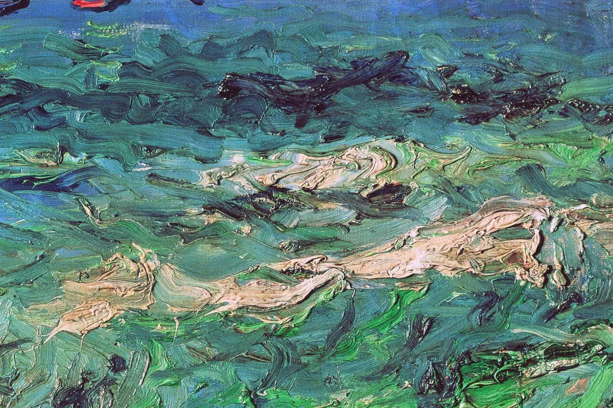 梵高油画海景《海上的帆船》 - 油画高清图片下载- 集古作网