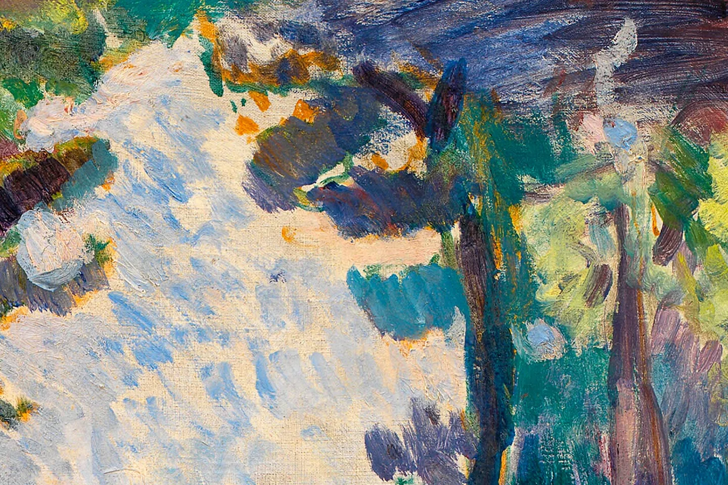 马蒂斯风景画《圣特罗佩李斯广场》 - 油画高清图片下载- 集古作网