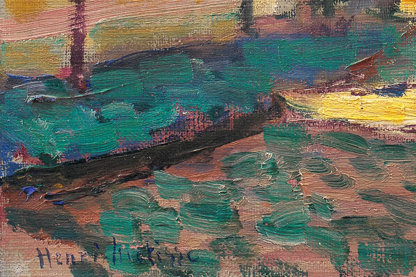 油彩画 马蒂斯油画风景《阿尔克伊的街道》 - 油画高清图片下载- 集古作网